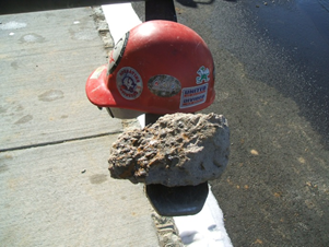 hard hat and rock