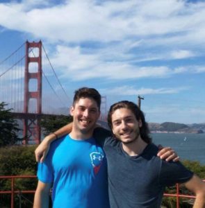 Matt Graham (left) with his brother at the Golden Gate Bridge